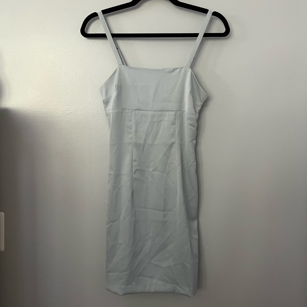 Urban Outfitters Wesley Marina Satin Straight Neck Slip Dress